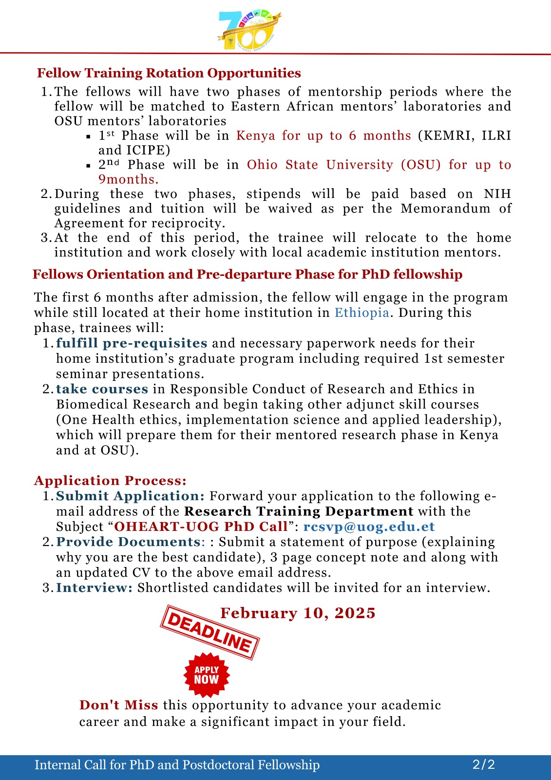 Internal Call for One PHD and One Postdoctoral Fellowship Position ...